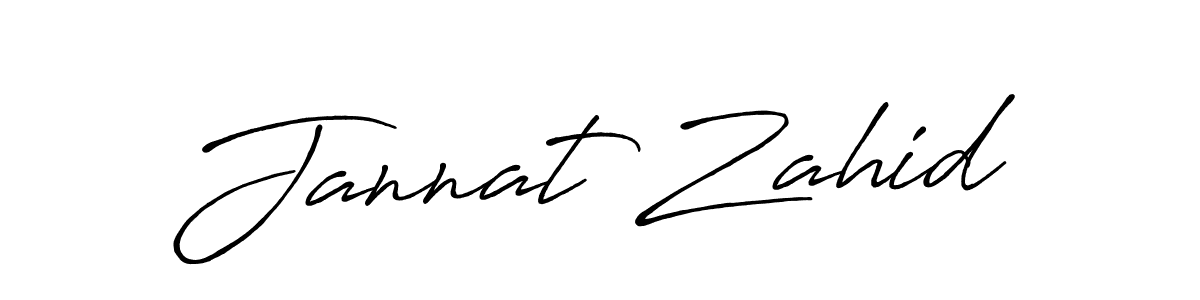 Use a signature maker to create a handwritten signature online. With this signature software, you can design (Antro_Vectra_Bolder) your own signature for name Jannat Zahid. Jannat Zahid signature style 7 images and pictures png