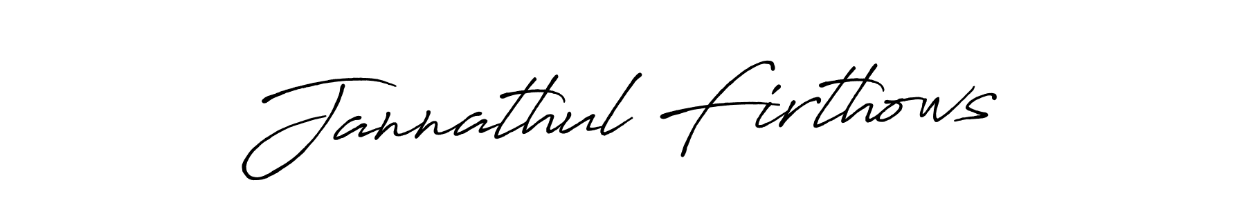 You can use this online signature creator to create a handwritten signature for the name Jannathul Firthows. This is the best online autograph maker. Jannathul Firthows signature style 7 images and pictures png