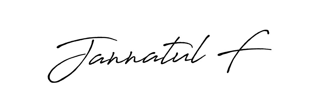 Use a signature maker to create a handwritten signature online. With this signature software, you can design (Antro_Vectra_Bolder) your own signature for name Jannatul F. Jannatul F signature style 7 images and pictures png