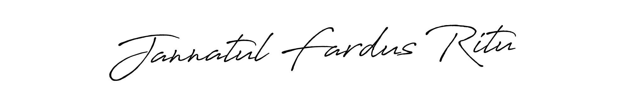 Use a signature maker to create a handwritten signature online. With this signature software, you can design (Antro_Vectra_Bolder) your own signature for name Jannatul Fardus Ritu. Jannatul Fardus Ritu signature style 7 images and pictures png