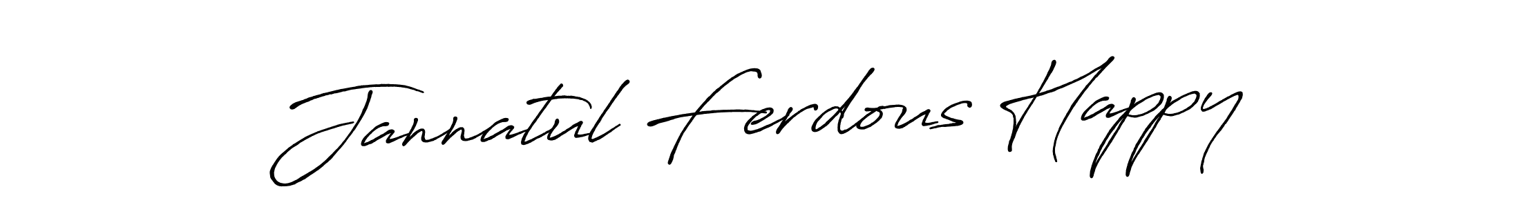 Also You can easily find your signature by using the search form. We will create Jannatul Ferdous Happy name handwritten signature images for you free of cost using Antro_Vectra_Bolder sign style. Jannatul Ferdous Happy signature style 7 images and pictures png
