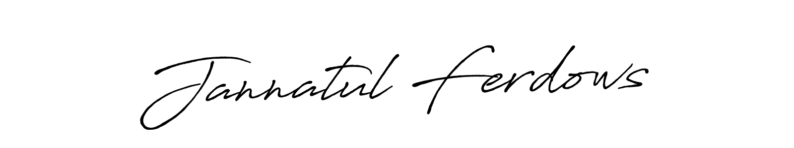 Make a beautiful signature design for name Jannatul Ferdows. With this signature (Antro_Vectra_Bolder) style, you can create a handwritten signature for free. Jannatul Ferdows signature style 7 images and pictures png