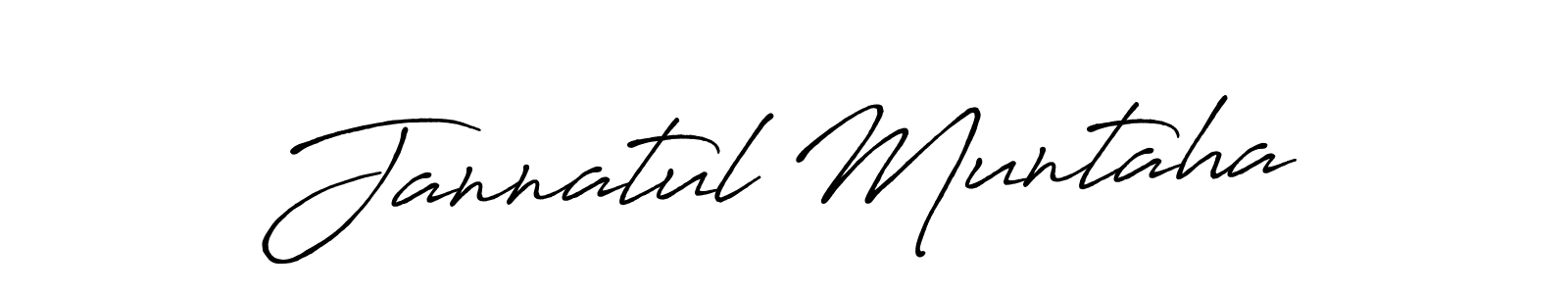 Jannatul Muntaha stylish signature style. Best Handwritten Sign (Antro_Vectra_Bolder) for my name. Handwritten Signature Collection Ideas for my name Jannatul Muntaha. Jannatul Muntaha signature style 7 images and pictures png
