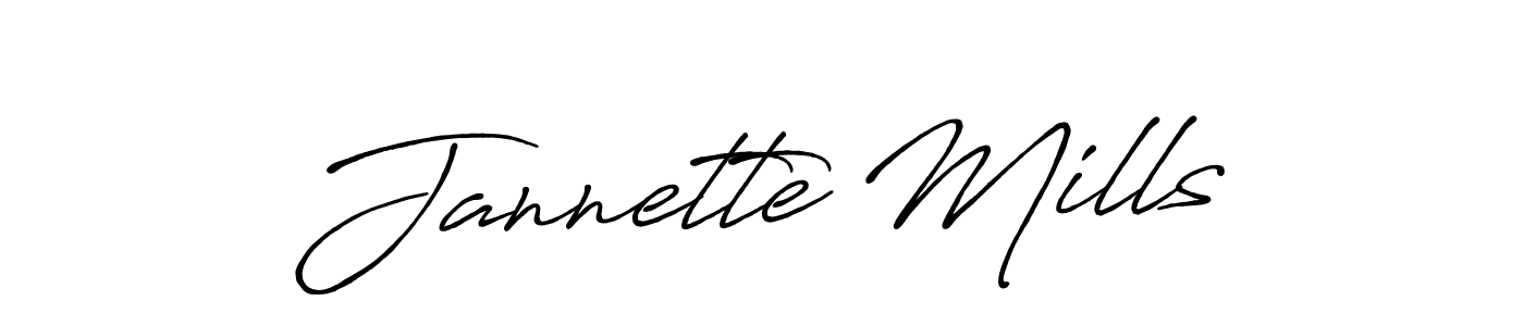 Make a beautiful signature design for name Jannette Mills. With this signature (Antro_Vectra_Bolder) style, you can create a handwritten signature for free. Jannette Mills signature style 7 images and pictures png