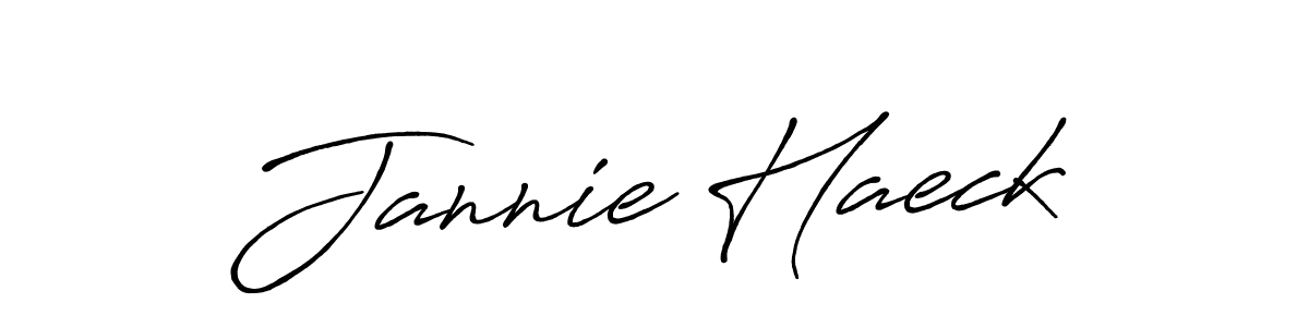 How to make Jannie Haeck name signature. Use Antro_Vectra_Bolder style for creating short signs online. This is the latest handwritten sign. Jannie Haeck signature style 7 images and pictures png