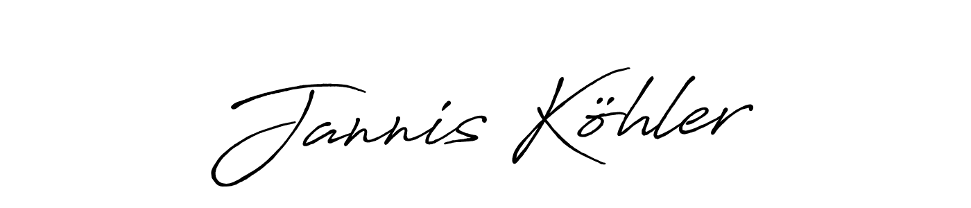 Make a beautiful signature design for name Jannis Köhler. With this signature (Antro_Vectra_Bolder) style, you can create a handwritten signature for free. Jannis Köhler signature style 7 images and pictures png