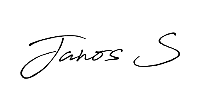 How to make Janos S name signature. Use Antro_Vectra_Bolder style for creating short signs online. This is the latest handwritten sign. Janos S signature style 7 images and pictures png
