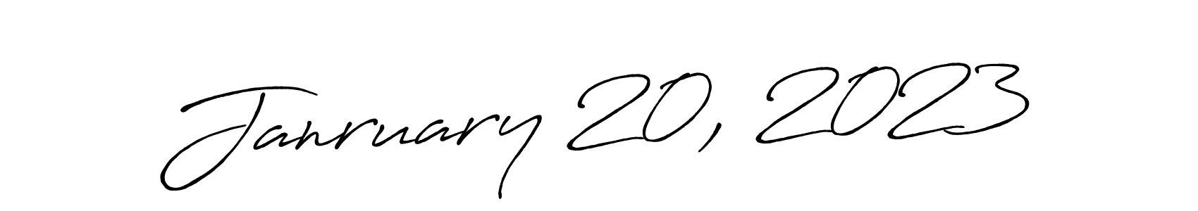 How to make Janruary 20, 2023 name signature. Use Antro_Vectra_Bolder style for creating short signs online. This is the latest handwritten sign. Janruary 20, 2023 signature style 7 images and pictures png