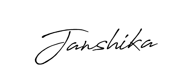 How to make Janshika signature? Antro_Vectra_Bolder is a professional autograph style. Create handwritten signature for Janshika name. Janshika signature style 7 images and pictures png