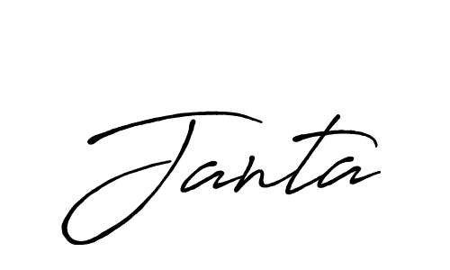 Design your own signature with our free online signature maker. With this signature software, you can create a handwritten (Antro_Vectra_Bolder) signature for name Janta. Janta signature style 7 images and pictures png