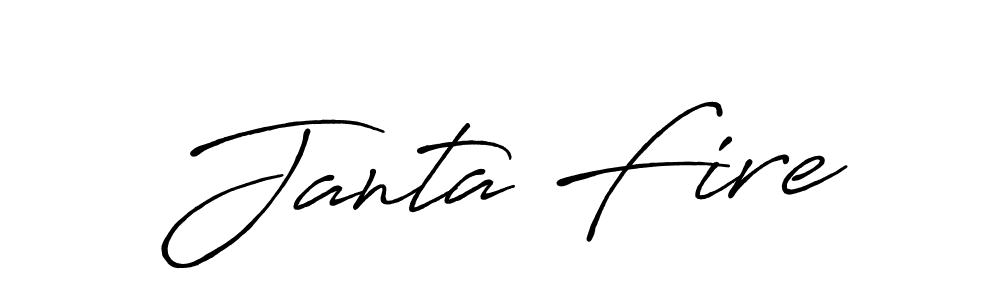 Use a signature maker to create a handwritten signature online. With this signature software, you can design (Antro_Vectra_Bolder) your own signature for name Janta Fire. Janta Fire signature style 7 images and pictures png