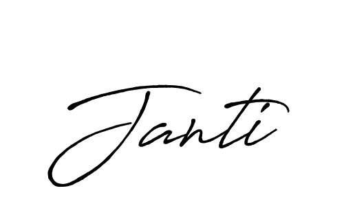 Design your own signature with our free online signature maker. With this signature software, you can create a handwritten (Antro_Vectra_Bolder) signature for name Janti. Janti signature style 7 images and pictures png