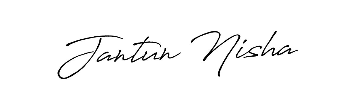 if you are searching for the best signature style for your name Jantun Nisha. so please give up your signature search. here we have designed multiple signature styles  using Antro_Vectra_Bolder. Jantun Nisha signature style 7 images and pictures png