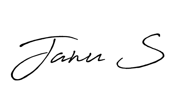 How to make Janu S name signature. Use Antro_Vectra_Bolder style for creating short signs online. This is the latest handwritten sign. Janu S signature style 7 images and pictures png