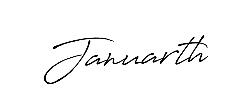 How to make Januarth name signature. Use Antro_Vectra_Bolder style for creating short signs online. This is the latest handwritten sign. Januarth signature style 7 images and pictures png