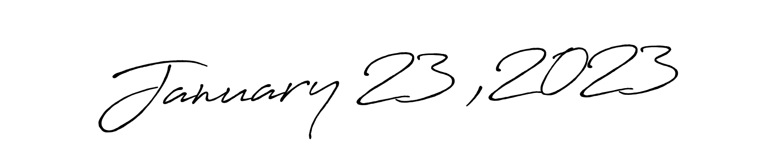 How to make January 23 ,2023 name signature. Use Antro_Vectra_Bolder style for creating short signs online. This is the latest handwritten sign. January 23 ,2023 signature style 7 images and pictures png