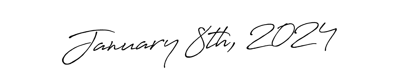 Create a beautiful signature design for name January 8th, 2024. With this signature (Antro_Vectra_Bolder) fonts, you can make a handwritten signature for free. January 8th, 2024 signature style 7 images and pictures png