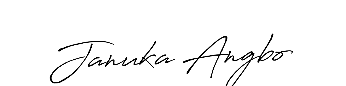 Similarly Antro_Vectra_Bolder is the best handwritten signature design. Signature creator online .You can use it as an online autograph creator for name Januka Angbo. Januka Angbo signature style 7 images and pictures png