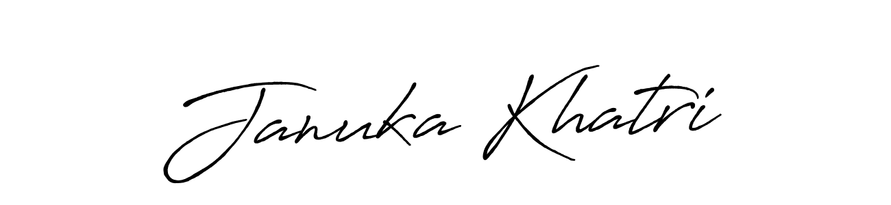 Antro_Vectra_Bolder is a professional signature style that is perfect for those who want to add a touch of class to their signature. It is also a great choice for those who want to make their signature more unique. Get Januka Khatri name to fancy signature for free. Januka Khatri signature style 7 images and pictures png