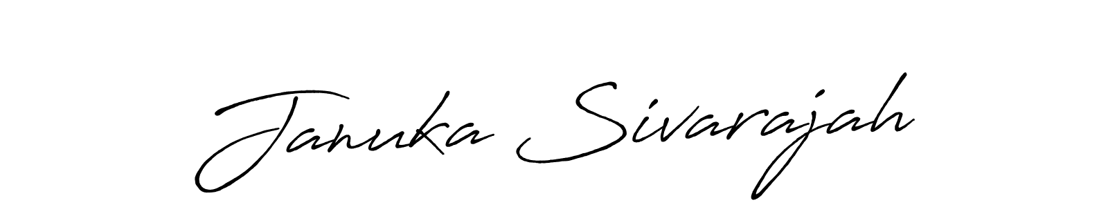 You should practise on your own different ways (Antro_Vectra_Bolder) to write your name (Januka Sivarajah) in signature. don't let someone else do it for you. Januka Sivarajah signature style 7 images and pictures png