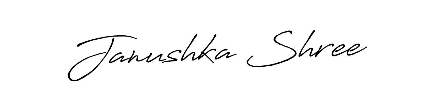 You should practise on your own different ways (Antro_Vectra_Bolder) to write your name (Janushka Shree) in signature. don't let someone else do it for you. Janushka Shree signature style 7 images and pictures png