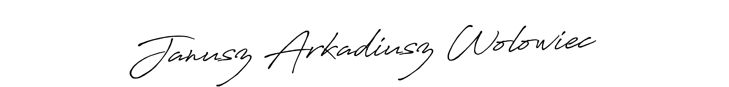 The best way (Antro_Vectra_Bolder) to make a short signature is to pick only two or three words in your name. The name Janusz Arkadiusz Wolowiec include a total of six letters. For converting this name. Janusz Arkadiusz Wolowiec signature style 7 images and pictures png