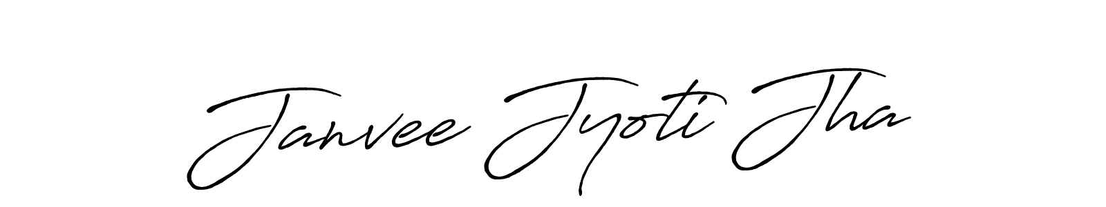How to make Janvee Jyoti Jha name signature. Use Antro_Vectra_Bolder style for creating short signs online. This is the latest handwritten sign. Janvee Jyoti Jha signature style 7 images and pictures png