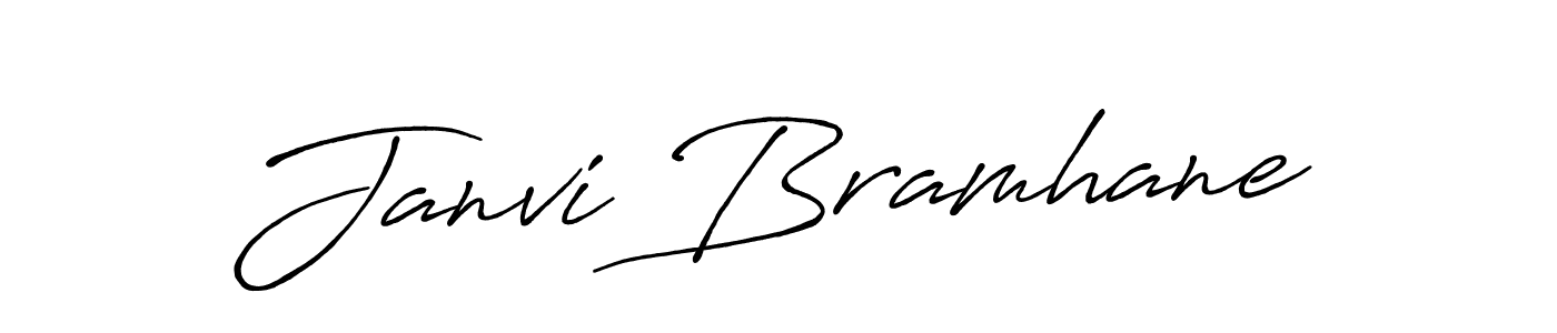 How to make Janvi Bramhane name signature. Use Antro_Vectra_Bolder style for creating short signs online. This is the latest handwritten sign. Janvi Bramhane signature style 7 images and pictures png