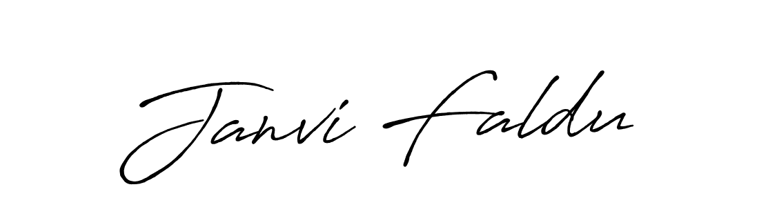 How to make Janvi Faldu signature? Antro_Vectra_Bolder is a professional autograph style. Create handwritten signature for Janvi Faldu name. Janvi Faldu signature style 7 images and pictures png