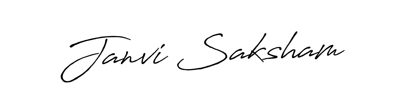 Janvi Saksham stylish signature style. Best Handwritten Sign (Antro_Vectra_Bolder) for my name. Handwritten Signature Collection Ideas for my name Janvi Saksham. Janvi Saksham signature style 7 images and pictures png