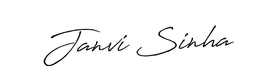 How to make Janvi Sinha name signature. Use Antro_Vectra_Bolder style for creating short signs online. This is the latest handwritten sign. Janvi Sinha signature style 7 images and pictures png