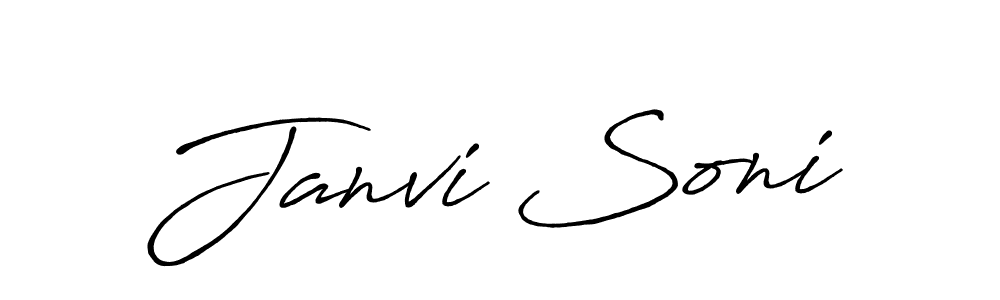Design your own signature with our free online signature maker. With this signature software, you can create a handwritten (Antro_Vectra_Bolder) signature for name Janvi Soni. Janvi Soni signature style 7 images and pictures png