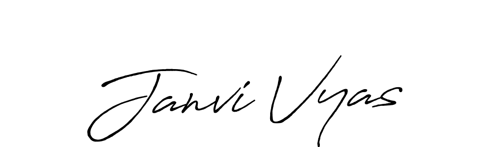 How to make Janvi Vyas name signature. Use Antro_Vectra_Bolder style for creating short signs online. This is the latest handwritten sign. Janvi Vyas signature style 7 images and pictures png