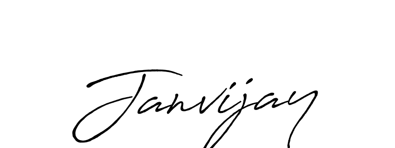 Use a signature maker to create a handwritten signature online. With this signature software, you can design (Antro_Vectra_Bolder) your own signature for name Janvijay. Janvijay signature style 7 images and pictures png