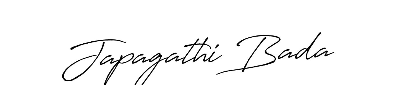 How to make Japagathi Bada name signature. Use Antro_Vectra_Bolder style for creating short signs online. This is the latest handwritten sign. Japagathi Bada signature style 7 images and pictures png