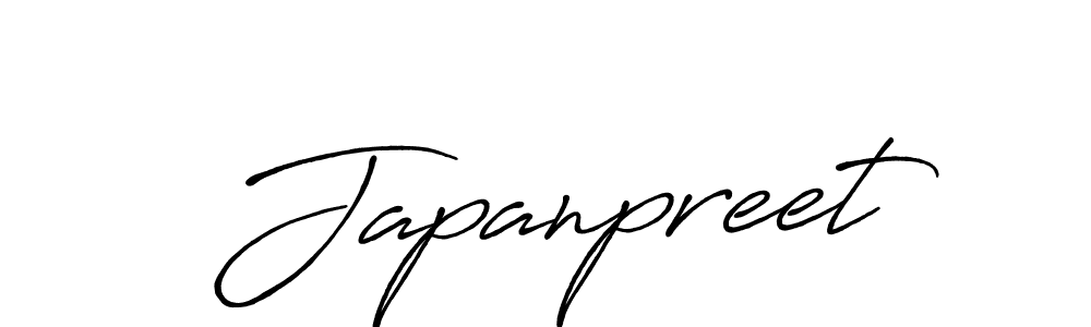 Use a signature maker to create a handwritten signature online. With this signature software, you can design (Antro_Vectra_Bolder) your own signature for name Japanpreet. Japanpreet signature style 7 images and pictures png