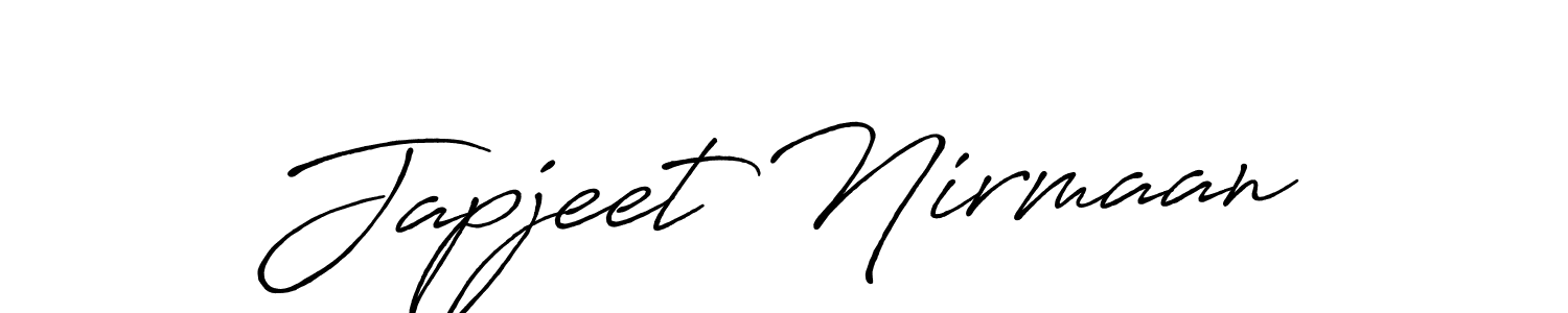 Also You can easily find your signature by using the search form. We will create Japjeet Nirmaan name handwritten signature images for you free of cost using Antro_Vectra_Bolder sign style. Japjeet Nirmaan signature style 7 images and pictures png