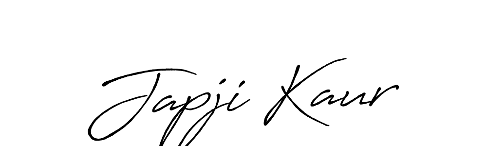 Create a beautiful signature design for name Japji Kaur. With this signature (Antro_Vectra_Bolder) fonts, you can make a handwritten signature for free. Japji Kaur signature style 7 images and pictures png