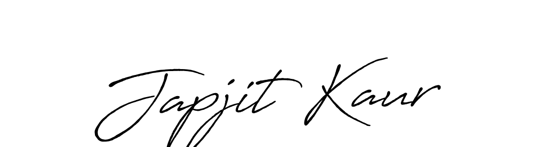 How to make Japjit Kaur name signature. Use Antro_Vectra_Bolder style for creating short signs online. This is the latest handwritten sign. Japjit Kaur signature style 7 images and pictures png