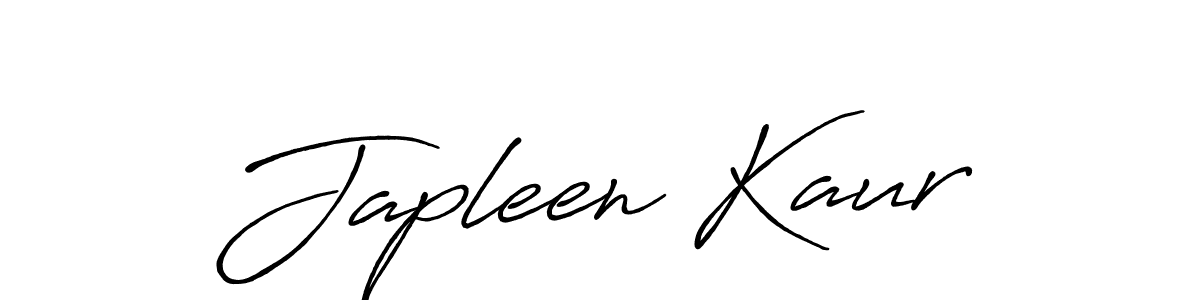 How to make Japleen Kaur name signature. Use Antro_Vectra_Bolder style for creating short signs online. This is the latest handwritten sign. Japleen Kaur signature style 7 images and pictures png