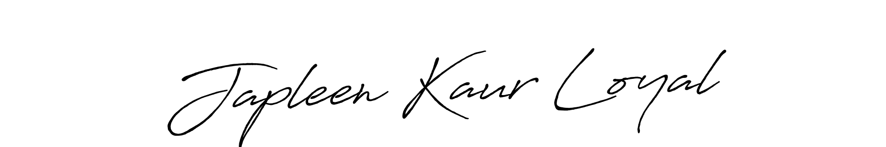 Japleen Kaur Loyal stylish signature style. Best Handwritten Sign (Antro_Vectra_Bolder) for my name. Handwritten Signature Collection Ideas for my name Japleen Kaur Loyal. Japleen Kaur Loyal signature style 7 images and pictures png