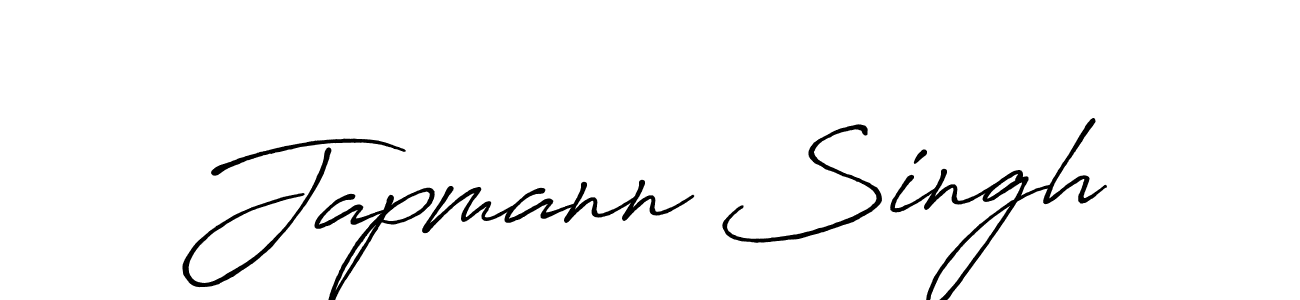 Create a beautiful signature design for name Japmann Singh. With this signature (Antro_Vectra_Bolder) fonts, you can make a handwritten signature for free. Japmann Singh signature style 7 images and pictures png