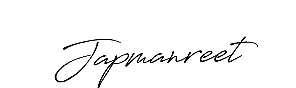 Create a beautiful signature design for name Japmanreet. With this signature (Antro_Vectra_Bolder) fonts, you can make a handwritten signature for free. Japmanreet signature style 7 images and pictures png