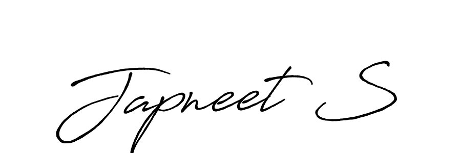 The best way (Antro_Vectra_Bolder) to make a short signature is to pick only two or three words in your name. The name Japneet S include a total of six letters. For converting this name. Japneet S signature style 7 images and pictures png