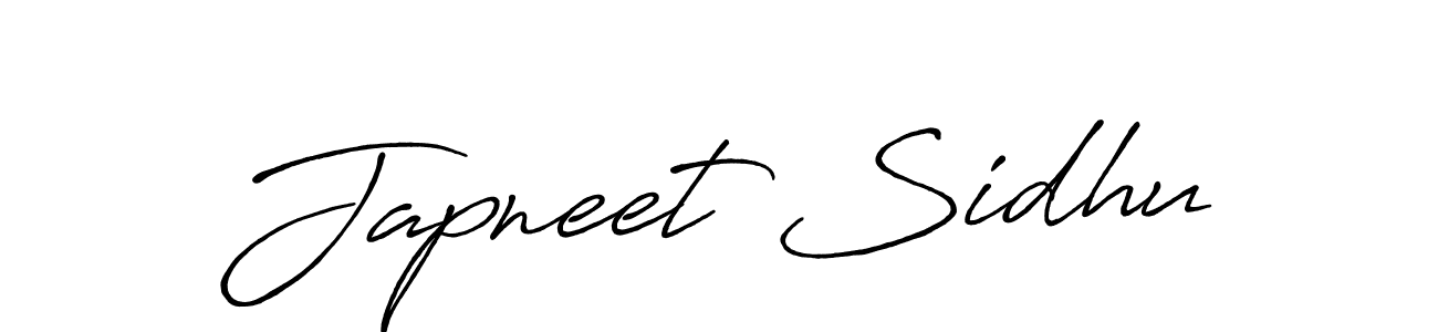 How to make Japneet Sidhu name signature. Use Antro_Vectra_Bolder style for creating short signs online. This is the latest handwritten sign. Japneet Sidhu signature style 7 images and pictures png