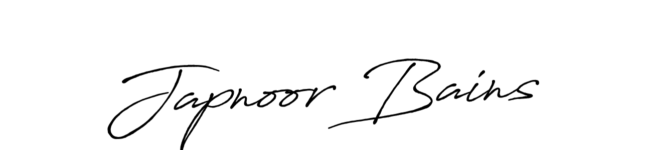 Also we have Japnoor Bains name is the best signature style. Create professional handwritten signature collection using Antro_Vectra_Bolder autograph style. Japnoor Bains signature style 7 images and pictures png
