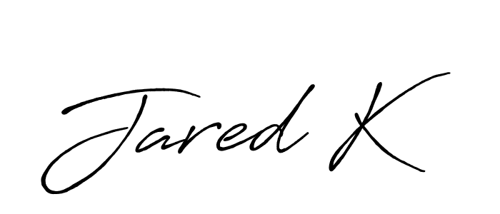 Create a beautiful signature design for name Jared K. With this signature (Antro_Vectra_Bolder) fonts, you can make a handwritten signature for free. Jared K signature style 7 images and pictures png