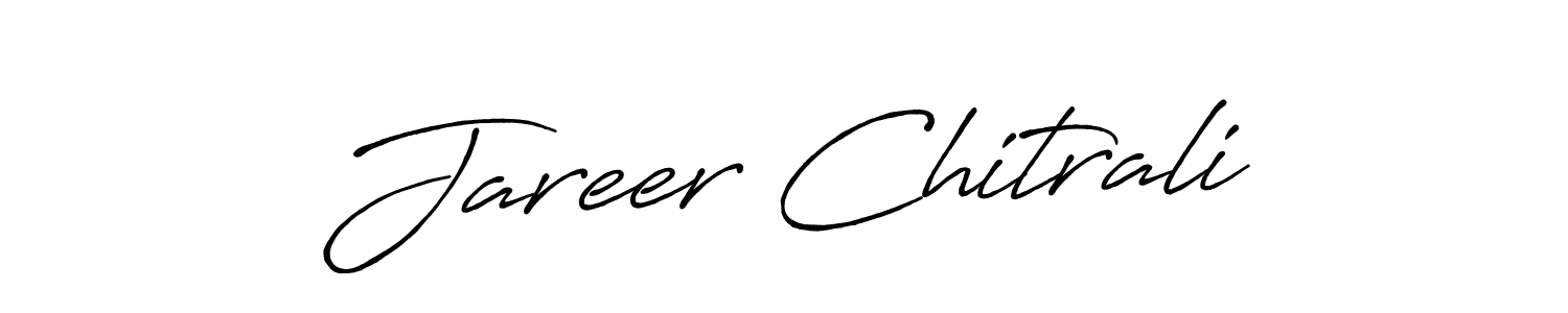How to make Jareer Chitrali name signature. Use Antro_Vectra_Bolder style for creating short signs online. This is the latest handwritten sign. Jareer Chitrali signature style 7 images and pictures png