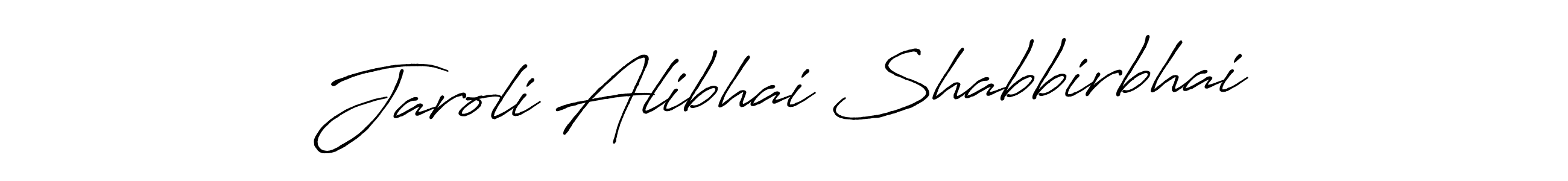 The best way (Antro_Vectra_Bolder) to make a short signature is to pick only two or three words in your name. The name Jaroli Alibhai Shabbirbhai include a total of six letters. For converting this name. Jaroli Alibhai Shabbirbhai signature style 7 images and pictures png