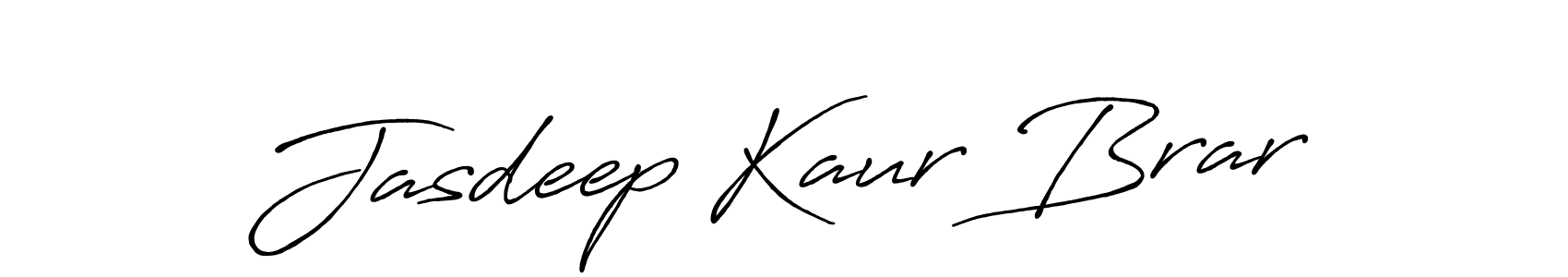 How to make Jasdeep Kaur Brar name signature. Use Antro_Vectra_Bolder style for creating short signs online. This is the latest handwritten sign. Jasdeep Kaur Brar signature style 7 images and pictures png